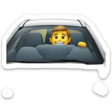 driving a smiling car sticker