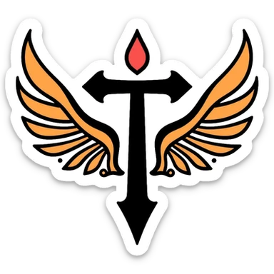 Faravahar Persian symbol, ancient Zoroastrian winged symbol sticker