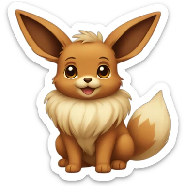 Eevee with a heart sticker