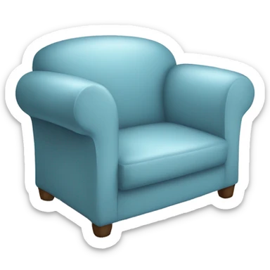couch light blue color sticker