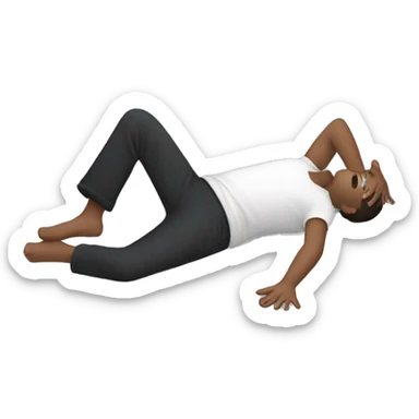 person doing the Alexander technique position. It consists of someone laying on the floor with their legs in position and hands by their side. sticker