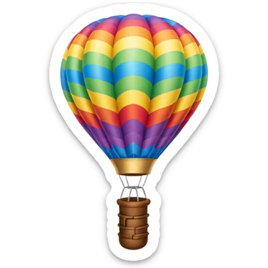 hot air balloon Rainbow colors spiral corkscrew pattern sticker