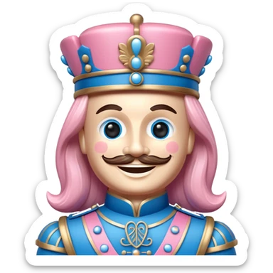 Pink and blue nutcracker  sticker