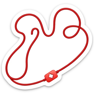 Create a long thin straight red string  sticker