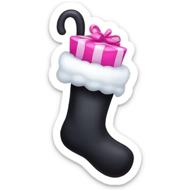 Gothic Christmas stocking pink sticker