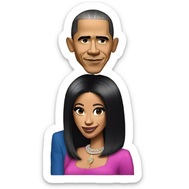 Obama with cardi B sticker
