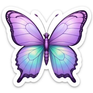 Pastel lilac iridescent butterfly sticker