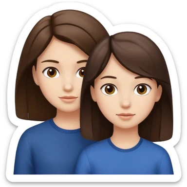 Two girls brunette one boy brunnette  sticker