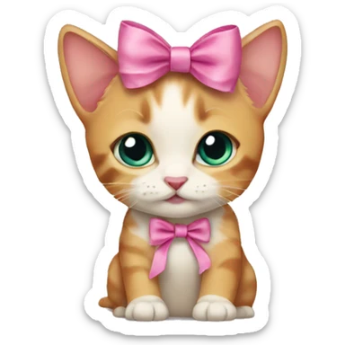 Kittens with bows  sticker