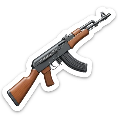 Ak 47 gun emoji in realestic and tilt it with some angle look more realestic like real gun sticker