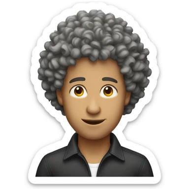 Man with curly perm hairstyle sticker
