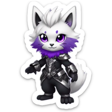 Anthro-Edgy-Cool-Black-Purple-Contrast-Colors-Fantasy-Fur-Sona-Chibi-Shiny-Fakémon-Hybrid full body sticker