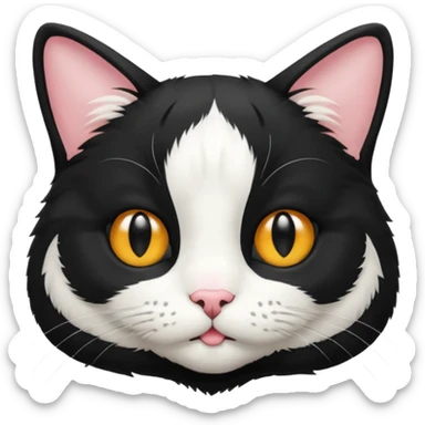 tuxedo cat face  sticker
