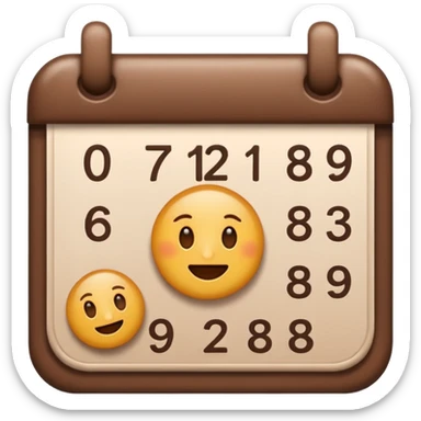 aesthetic cute emoji of a calendar icon with the brown color sticker