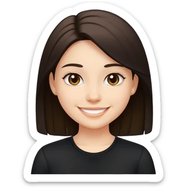 smiling girl in black shirt sticker