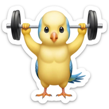 gym budgie at the gym  sticker
