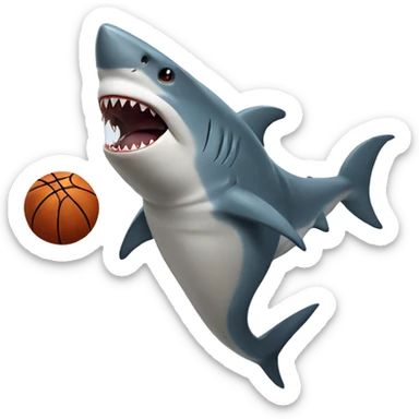 Shark playing basketball sticker