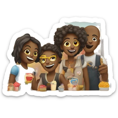 Booth where you take photos at a fair sticker