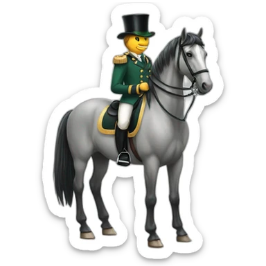 a tall stretched vertivally horse wearing a government suit for ireland sticker