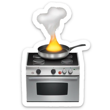 Saucepan on a cooking stove with four electric cooking rings sticker