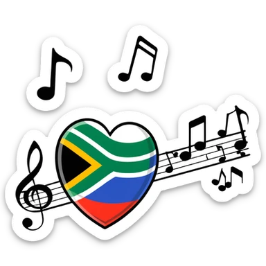 South African flag with musical notes sticker