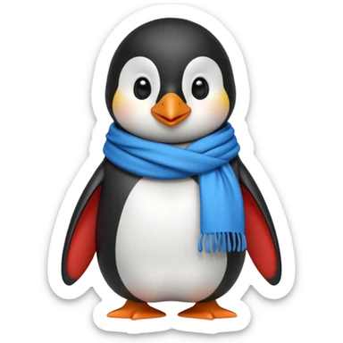 penguin with different scarf color  sticker