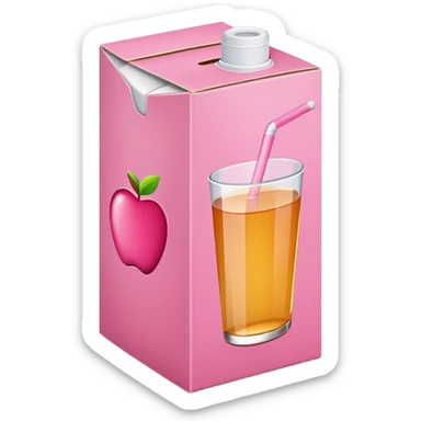 Apple Juice box pink  sticker