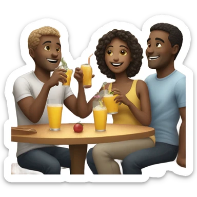 happy friends enjoying drinks sticker