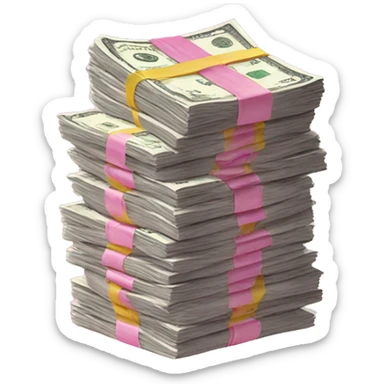 big pink stack of money sticker