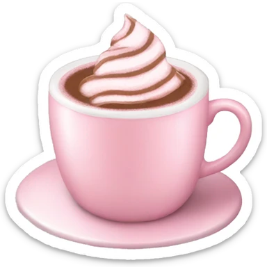Aesthetic light pink hot chocolate sticker