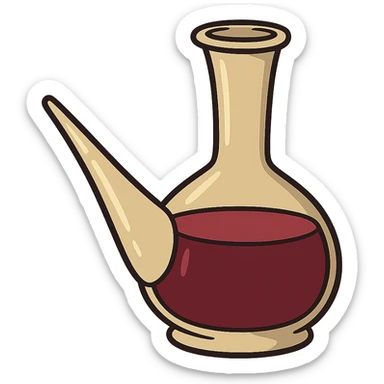 flat toon style catalan porró filled with red wine sticker