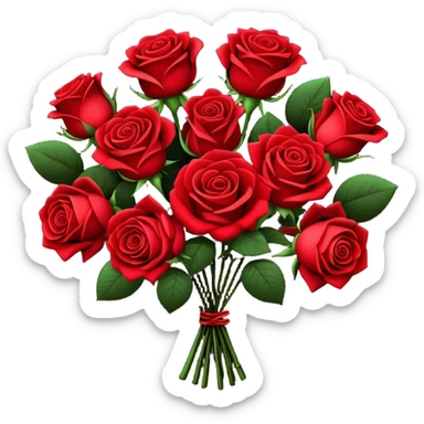 bouquet of red roses with black paper sticker