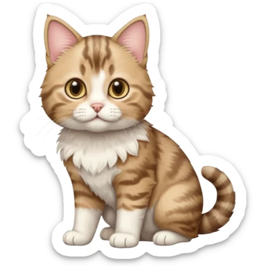 full body of baby American Bobtail cat  sticker