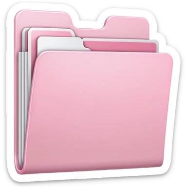 Mac folder icon in extremely light pink, almost white with just a hint of pink, very pale pink color sticker