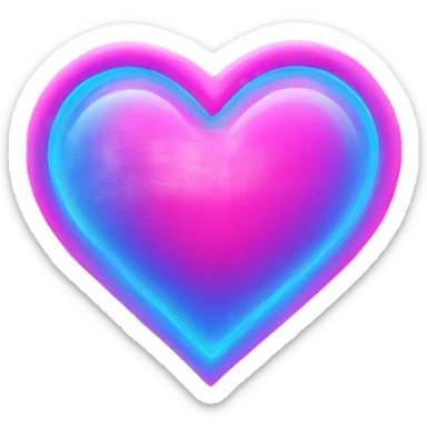 Neon pink and blue heart sticker