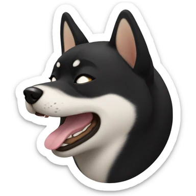 black Shiba inu smile, eyes closed  sticker