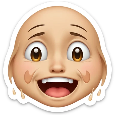 crying laughing face, expressive sticker