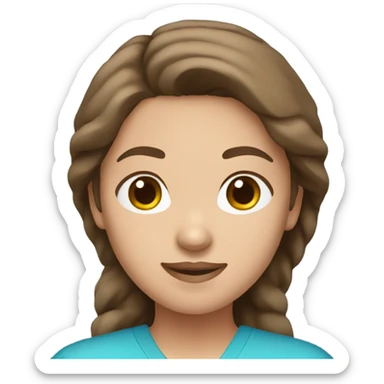 nurse with brown hair in blue scrubs  sticker