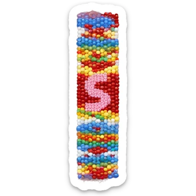 beaded friendship bracelet that says lover sticker