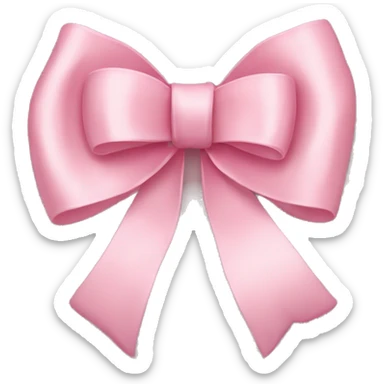 light pink ribbon bow sticker