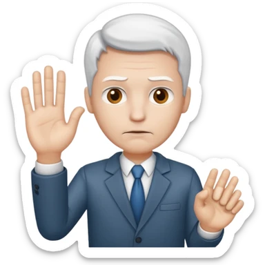 consulting man with hand with white skin sticker