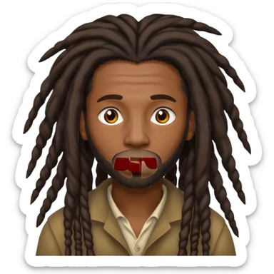 a black man with long dreadlocks sticker