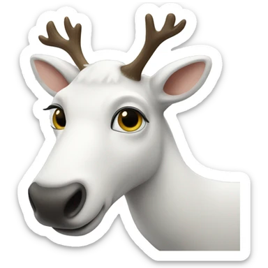 white reindeer sticker