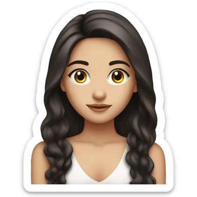 Pretty brunette girl with long eyelashes sticker