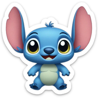 Stitch qui porte une carotte sticker