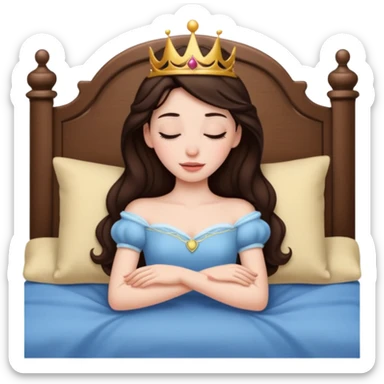 Sleeping brunette beauty princess Disney, bed sticker