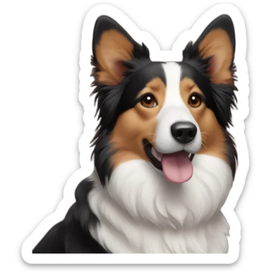 a mxix of a bordercollie and a corgi as a dog sticker