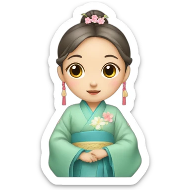 Little girl in Hanfu sticker