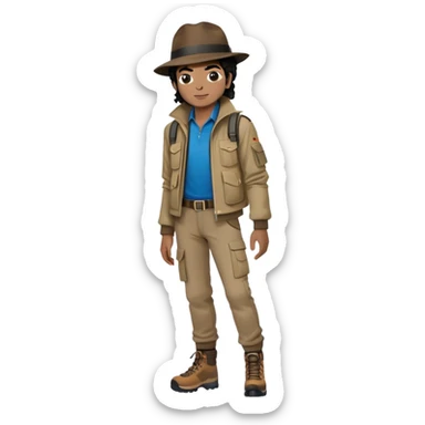 michael jackson full body wearing hiking clothes  sticker