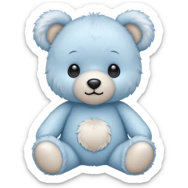 Pastel blue and white teddybear  sticker